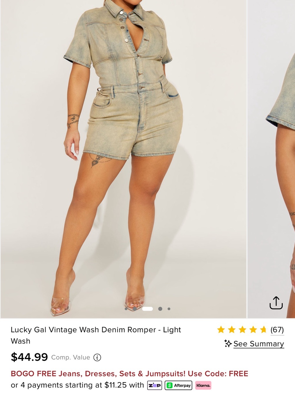 Fashion Nova Light Vintage Wash Denim Shorts